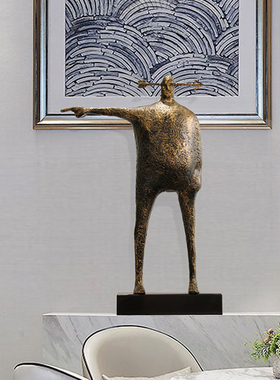 门厅艺术风铸铁设计师人物雕塑