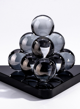 欧式风样板间几何金字塔水晶球