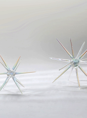 样板间家居客厅银色海胆软装饰品