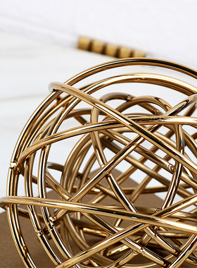 设计感电镀金属麻花球铁艺藤球