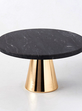 北欧大理石高脚托盘玻璃罩展示架面包甜品蛋糕美食西餐厅装饰摆台