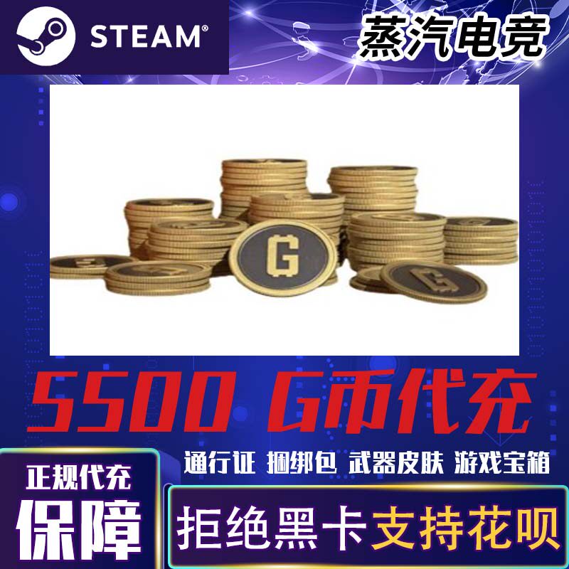 绝地求生G币PUBGG币充值快充代充5500G币G-COIN齿轮头美金充钱卡