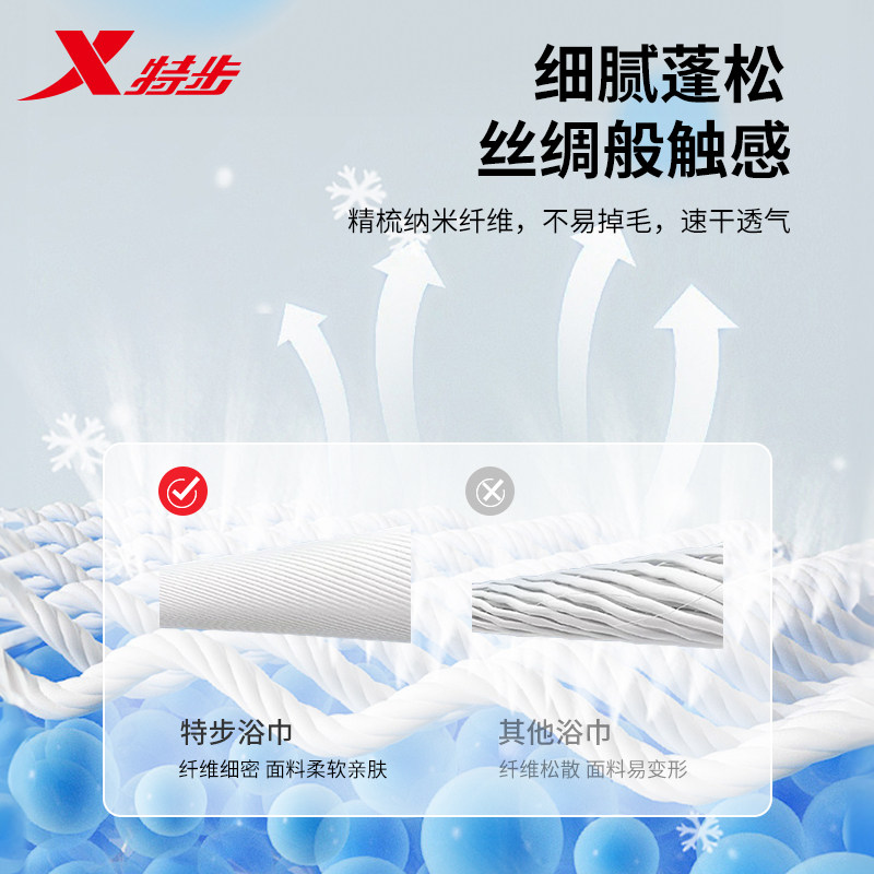 特步速干浴巾游泳专用吸水巾成人运动男女同款便携式沙滩温泉毛巾