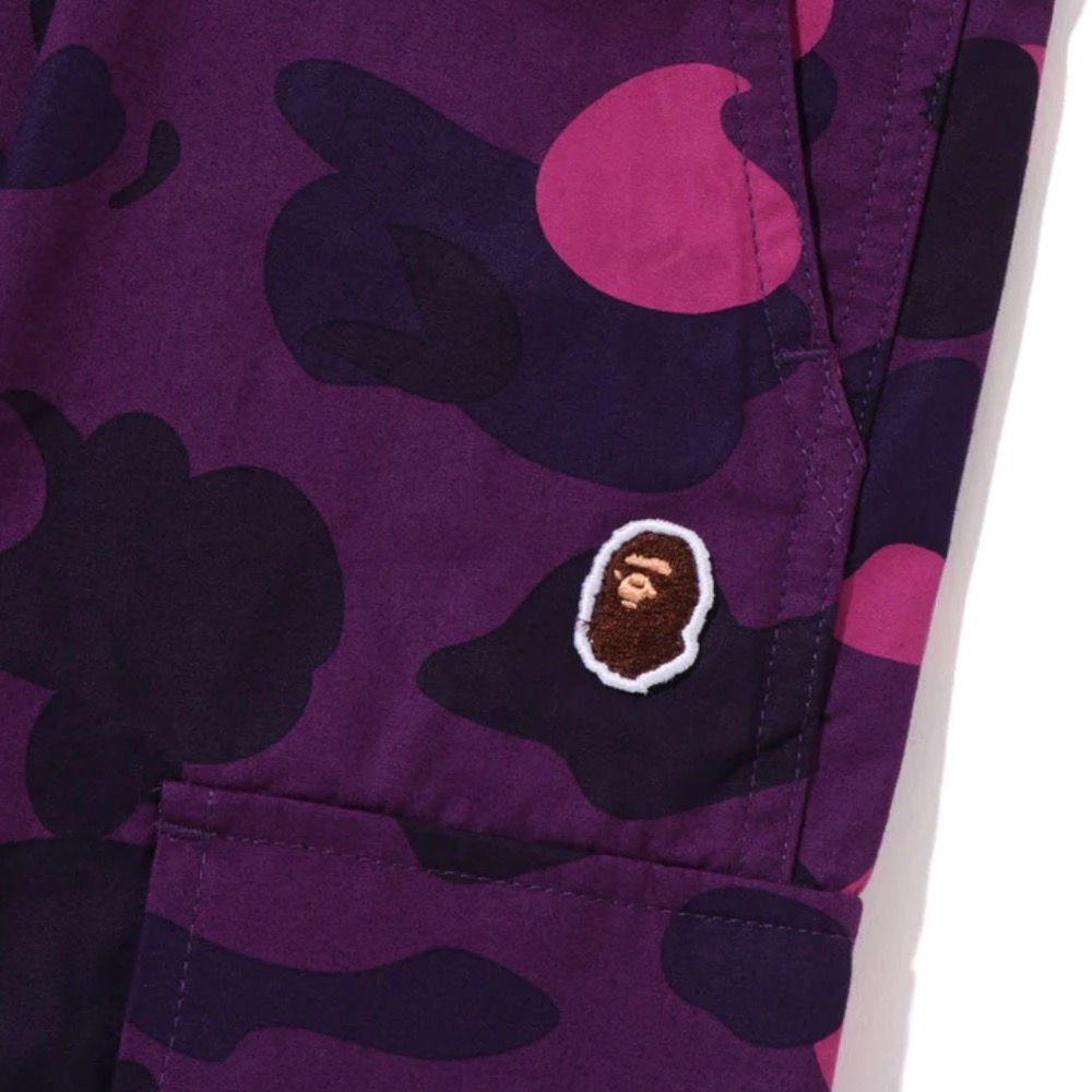 BAPE 休闲裤 彩色迷彩猿头多口袋直筒工装裤 日本代购 COLOR CAMO