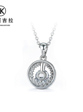 幸运吉拉s925镀白金圆环镶钻饰品