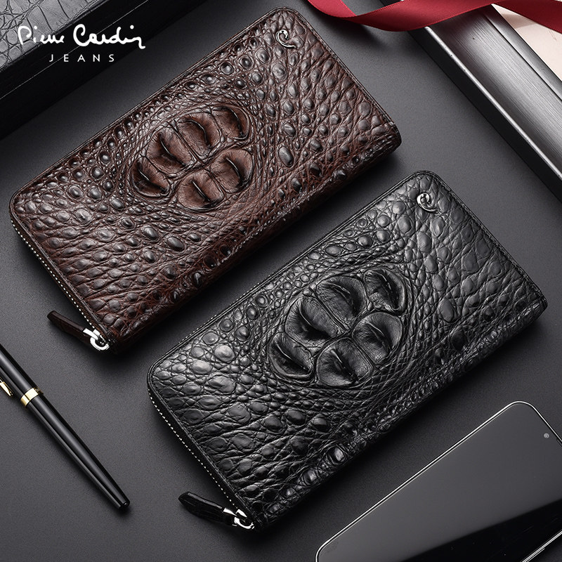 皮尔卡丹男士鳄鱼皮休闲潮男手拿包 酷大服饰男士包袋