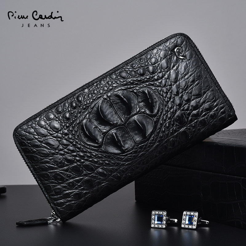 皮尔卡丹男士鳄鱼皮休闲潮男手拿包 酷大服饰男士包袋