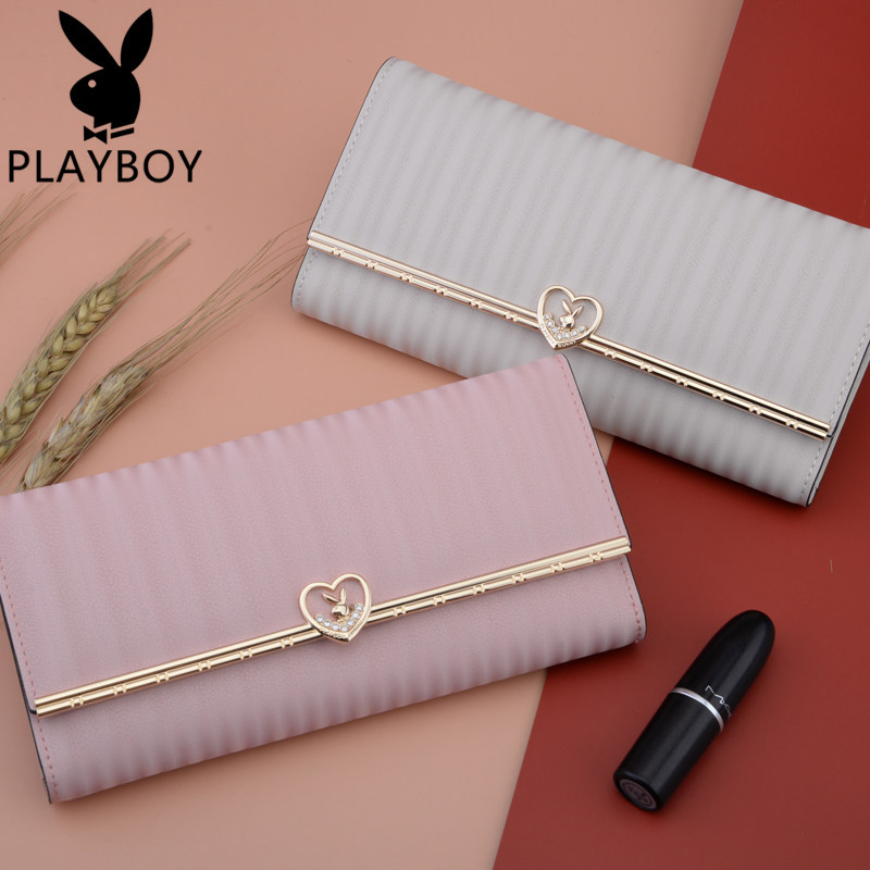 花花公子真皮三折女新款长款女钱包 花花公子豪爵钱包