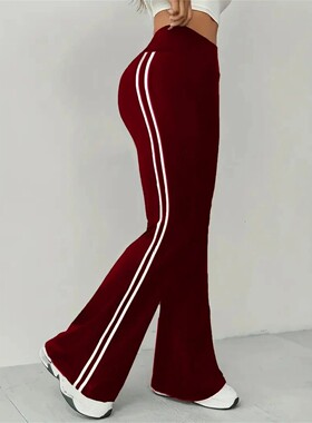 Women's Slim Casual Flare Pants Hight Waist Fashin Micro Pul