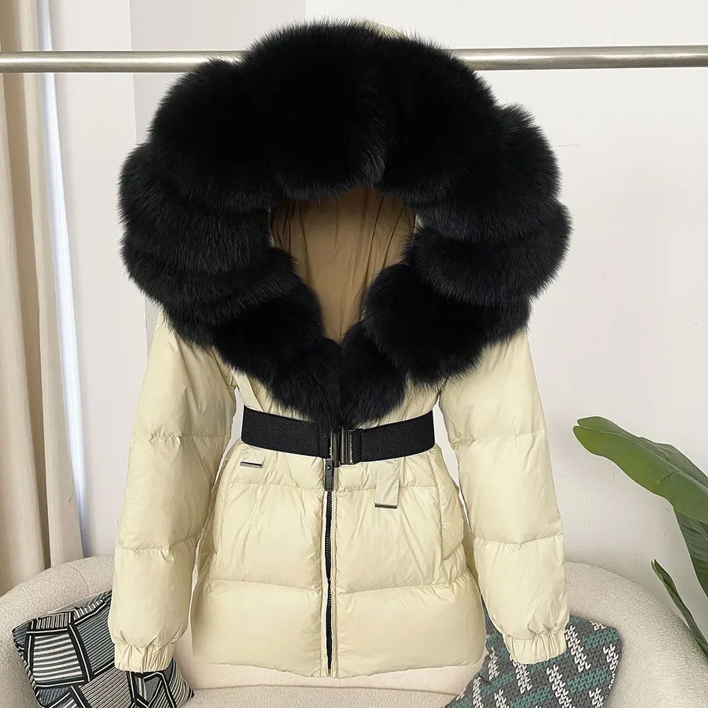 Puffer Jacket Women Winter New European fashion Real Fox Fur - 图3