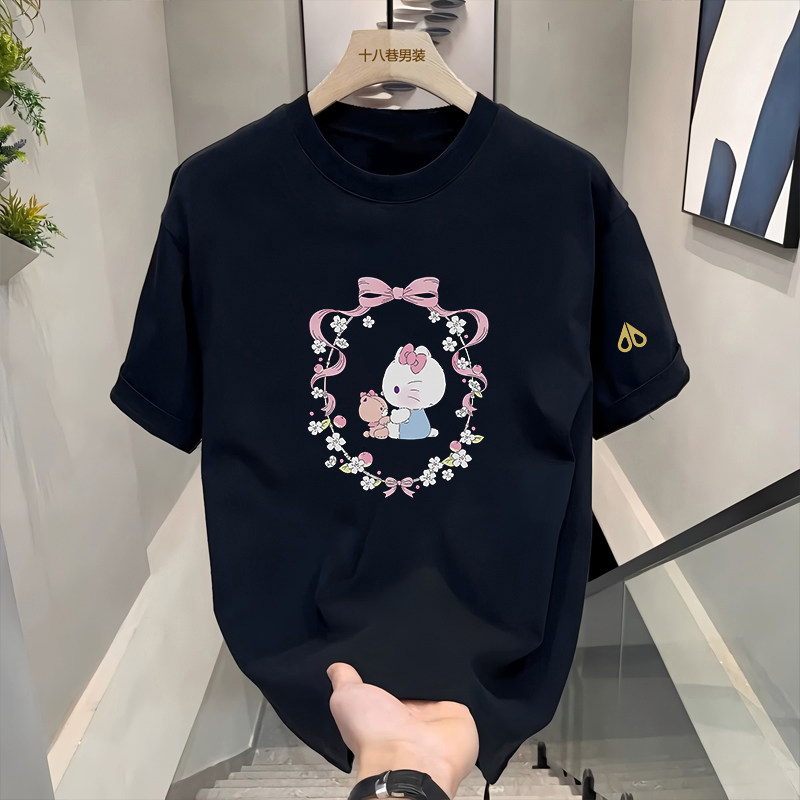 剪刀四季国潮风卡通印花短袖T恤男女同款圆领宽松型上衣半袖夏季,淘宝优惠券,粉丝福利购,淘宝优惠卷