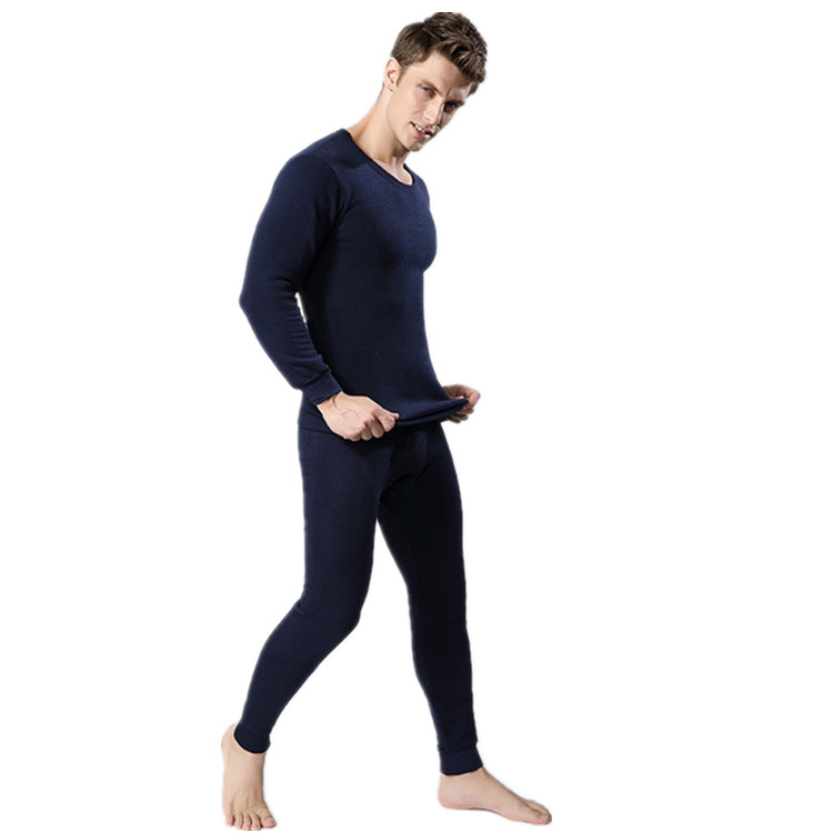 men winter thermal velvet long Johns man sexy underwear set - 图1