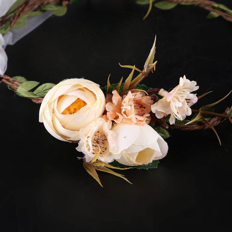 garland veil bridal headdress bridal veil hair accessories - 图3