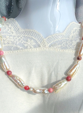 原创设计小众度假风时尚ins风格珍珠蔷薇项链饰品