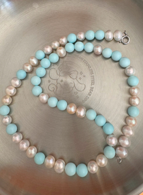 baby蓝松石珍珠项链