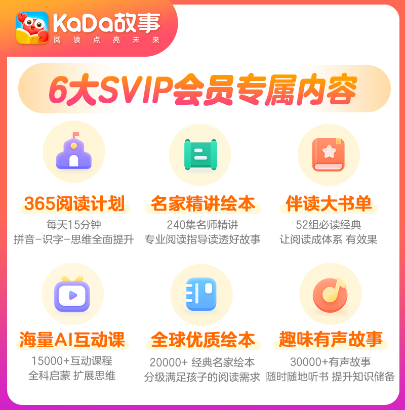 kada故事SVIP年卡咔哒阅读VIP会员儿童绘本互动启蒙【13个月】