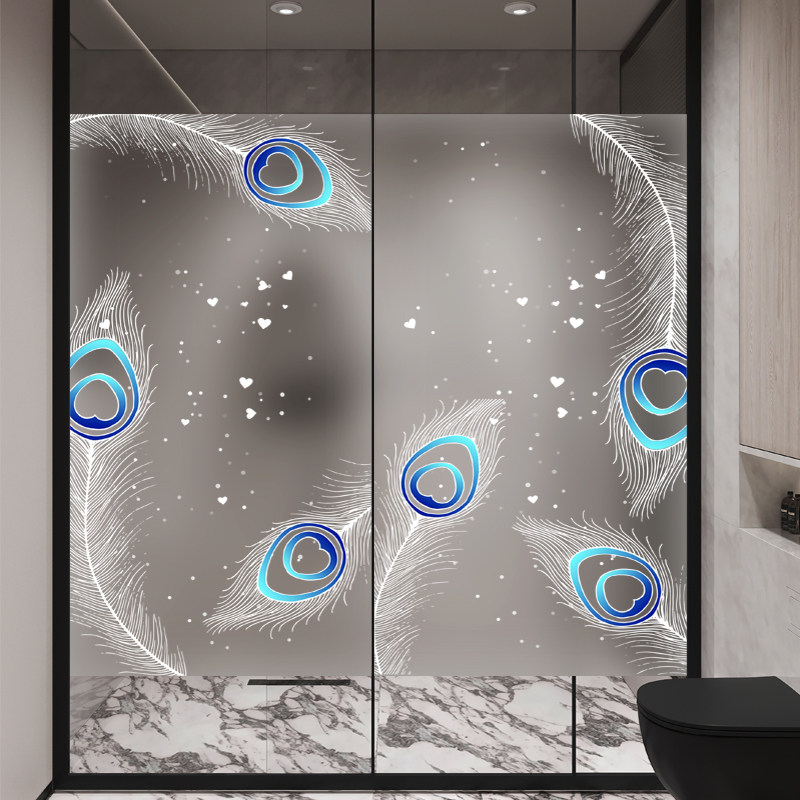 卫生间玻璃静电保护膜透光不透明防走光磨砂材质厨房窗户防油贴纸 - 图3