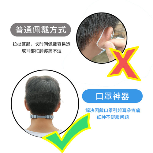 口罩护耳口罩带防勒减压防不勒耳朵挂钩大小可调儿童口罩卡扣神器 - 图1
