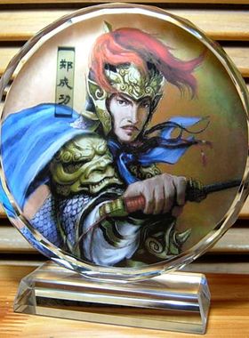 郑成功摆设纪念品礼物民族英雄工艺品礼品装饰品人偶模型水晶摆件