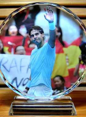 纳达尔摆设纪念品礼物装饰品网球球星收藏品礼品工艺品水晶摆件