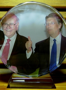 比尔盖茨摆件收藏品礼物工艺礼品人偶模型玩偶装饰品水晶笔筒摆设