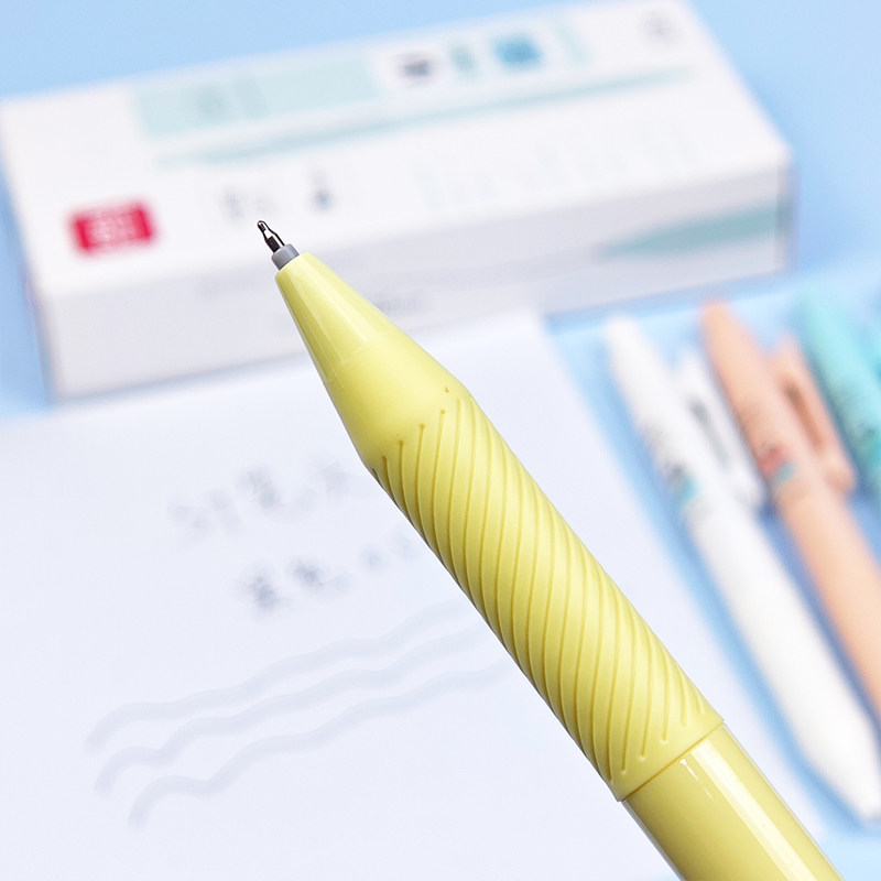 得力SA277乐素按动中性笔0.5速干黑色学生书写备考刷题水性笔ST头