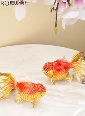 珐琅彩鸿运当头摆件软装饰品礼品