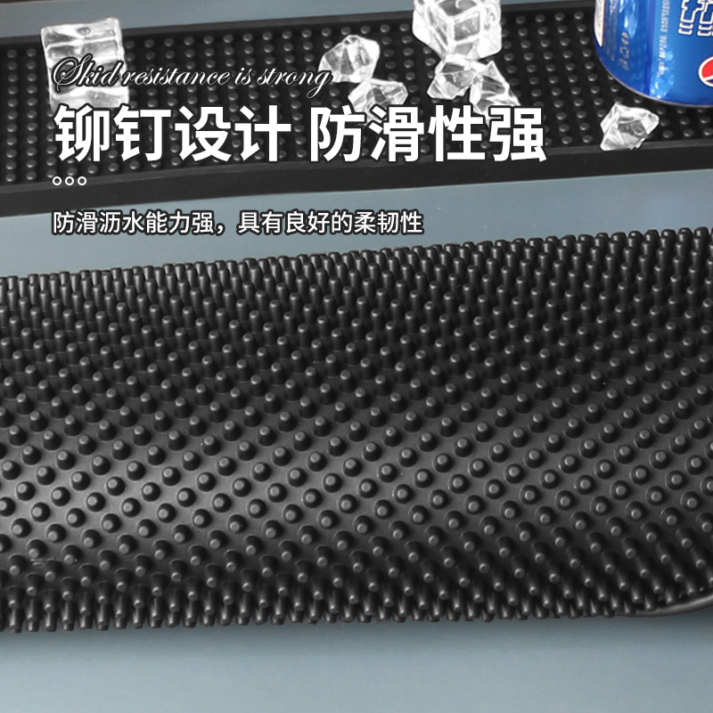 咖啡酒吧台垫加厚隔水垫橡胶防滑酒杯垫pvc大垫厨房耐热垫方形 - 图1
