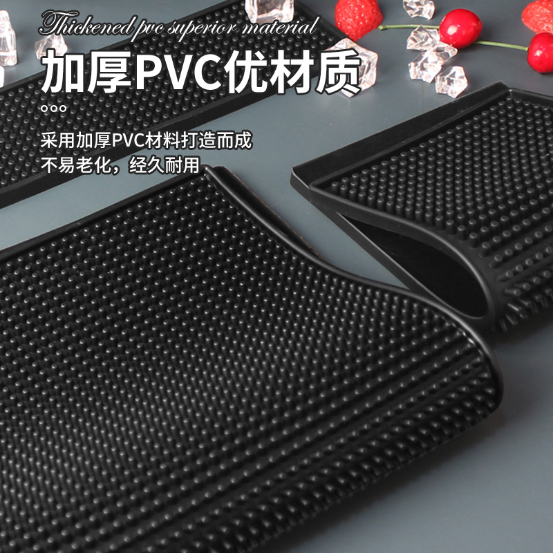 咖啡酒吧台垫加厚隔水垫橡胶防滑酒杯垫pvc大垫厨房耐热垫方形 - 图0