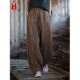 ຝ້າຍແລະ linen tie-dye distressed ຝ້າຍແລະ linen trousers ຂາກ້ວາງສໍາລັບແມ່ຍິງໃນ summer, ສິນລະປະແລະ versatile, ວ່າງ, lazy, ບາດເຈັບແລະທັນສະໄຫມ bloomers