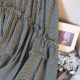 Retro black and white plaid black earring skirt for women in summer irregular A-line thin casual high-waisted long skirt