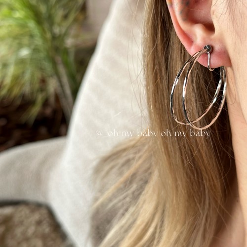 蚊香盘耳夹无耳洞可戴双层银色金色素圈大圈韩风气质百搭高级E841 - 图0