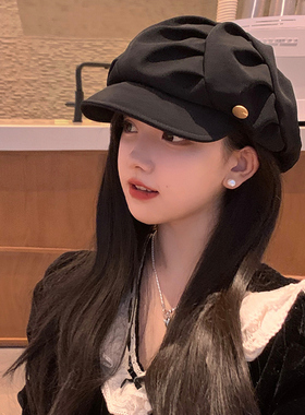 艾佳微褶皱云朵帽女百搭
