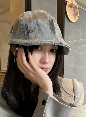 日系出街牛仔前进帽女春秋时尚