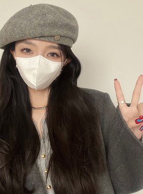 艾佳微韩版羊毛呢贝雷帽女冬季