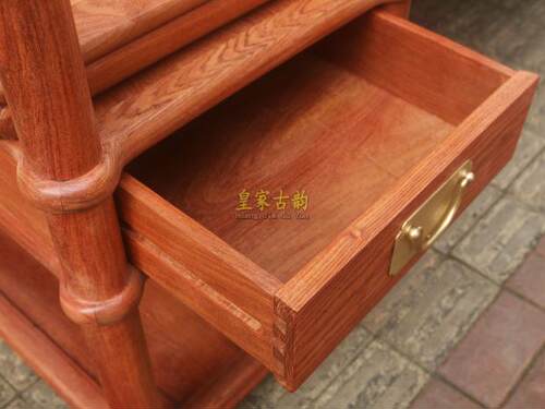 缅甸花梨办公台二件套 大果紫檀老板桌配官帽椅 面板尺寸 - 图3