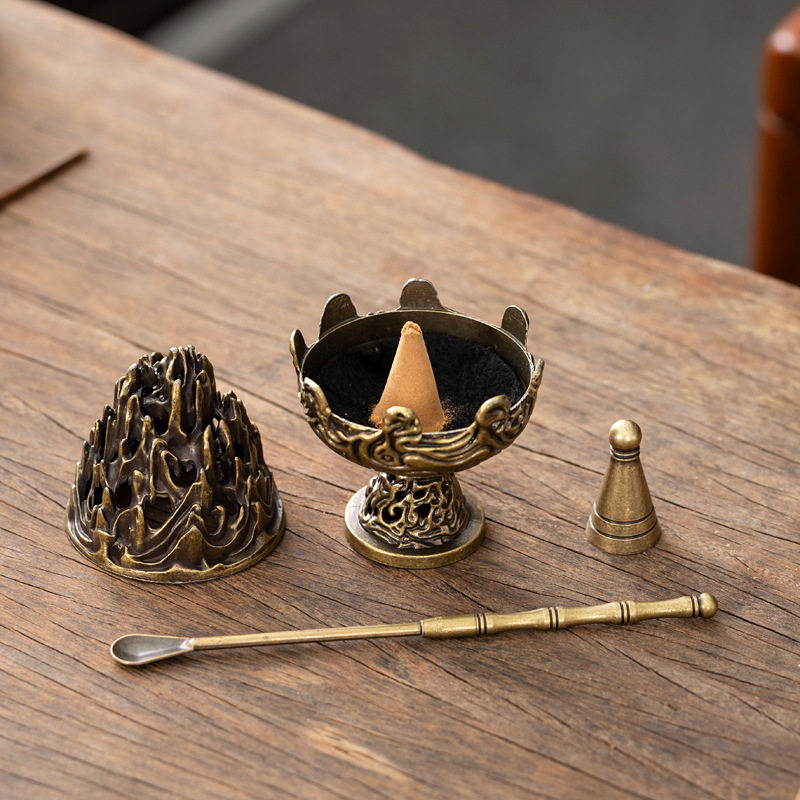 复古博山炉塔香香篆塔模香勺三件套套装香道用品香炉沉香檀香粉,淘宝优惠券,粉丝福利购,淘宝优惠卷
