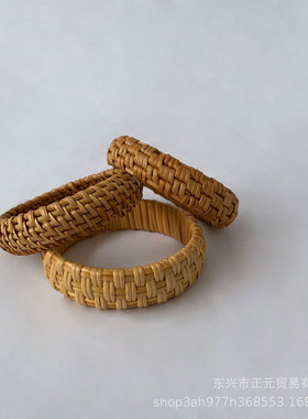 藤编手镯编织民族风时尚手环草编