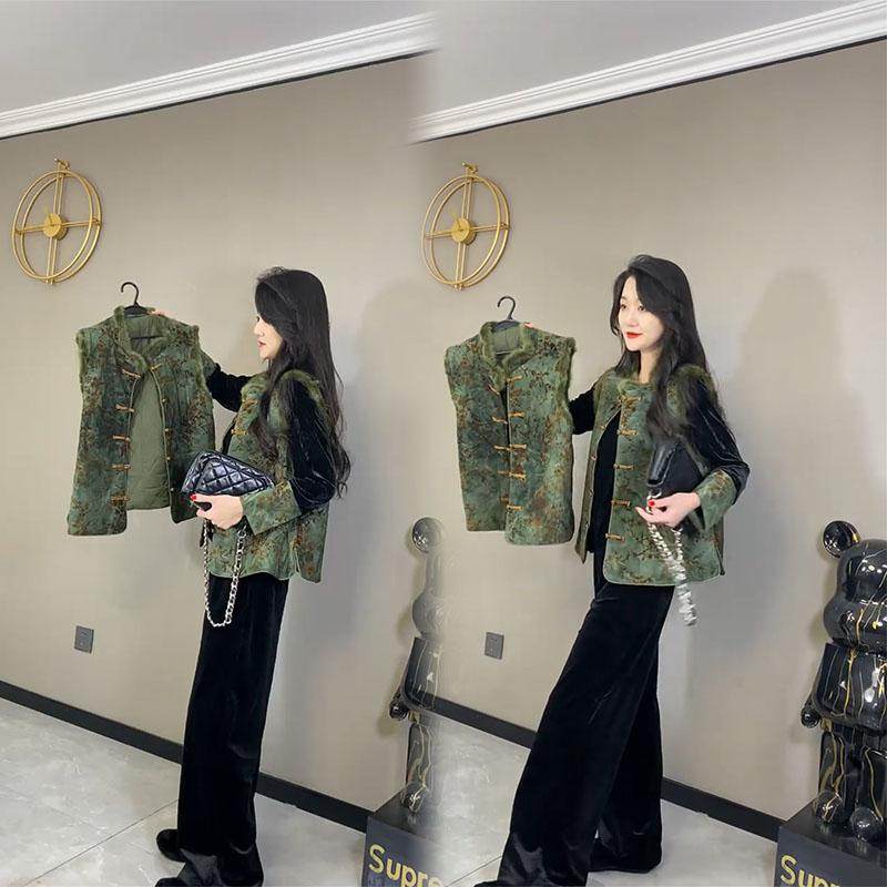 高端网红爆款新中式三件套女2025早春新款提花盘扣马甲小衫阔腿裤,淘宝优惠券,粉丝福利购,淘宝优惠卷