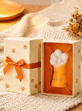 可爱猫爪陶瓷桌面摆件生日礼盒