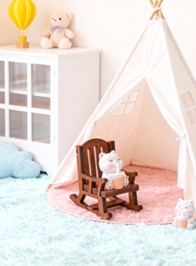 卡通猫咪木质折叠儿童帐篷屋