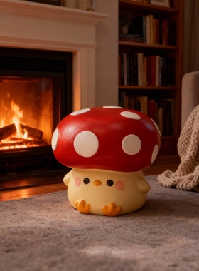 卡通蘑菇树脂摆件儿童房可爱解压