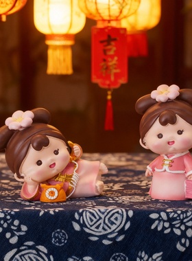 可爱国风汉服女生超萌亚克力摆件