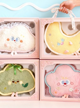 可爱卡通毛绒刺绣摆件礼盒送礼