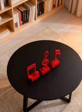 红色音乐符号树脂桌面摆件