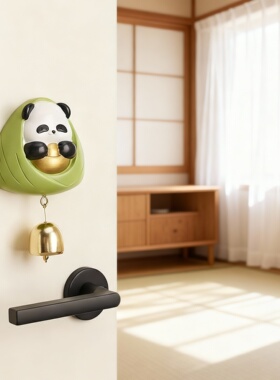 新中式熊猫树脂玄关钥匙扣摆件