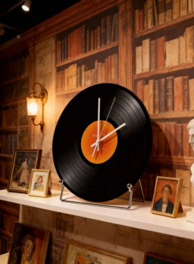 复古黑胶唱片树脂桌面静物摆件