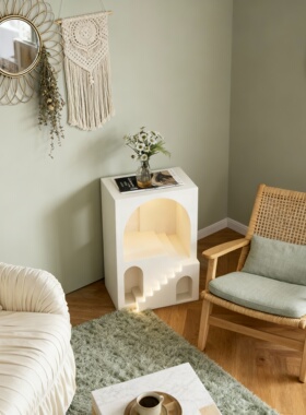 侘寂风几何树脂发光落地摆件