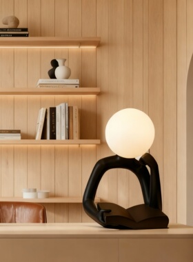 简约现代抽象树脂发光桌面摆件