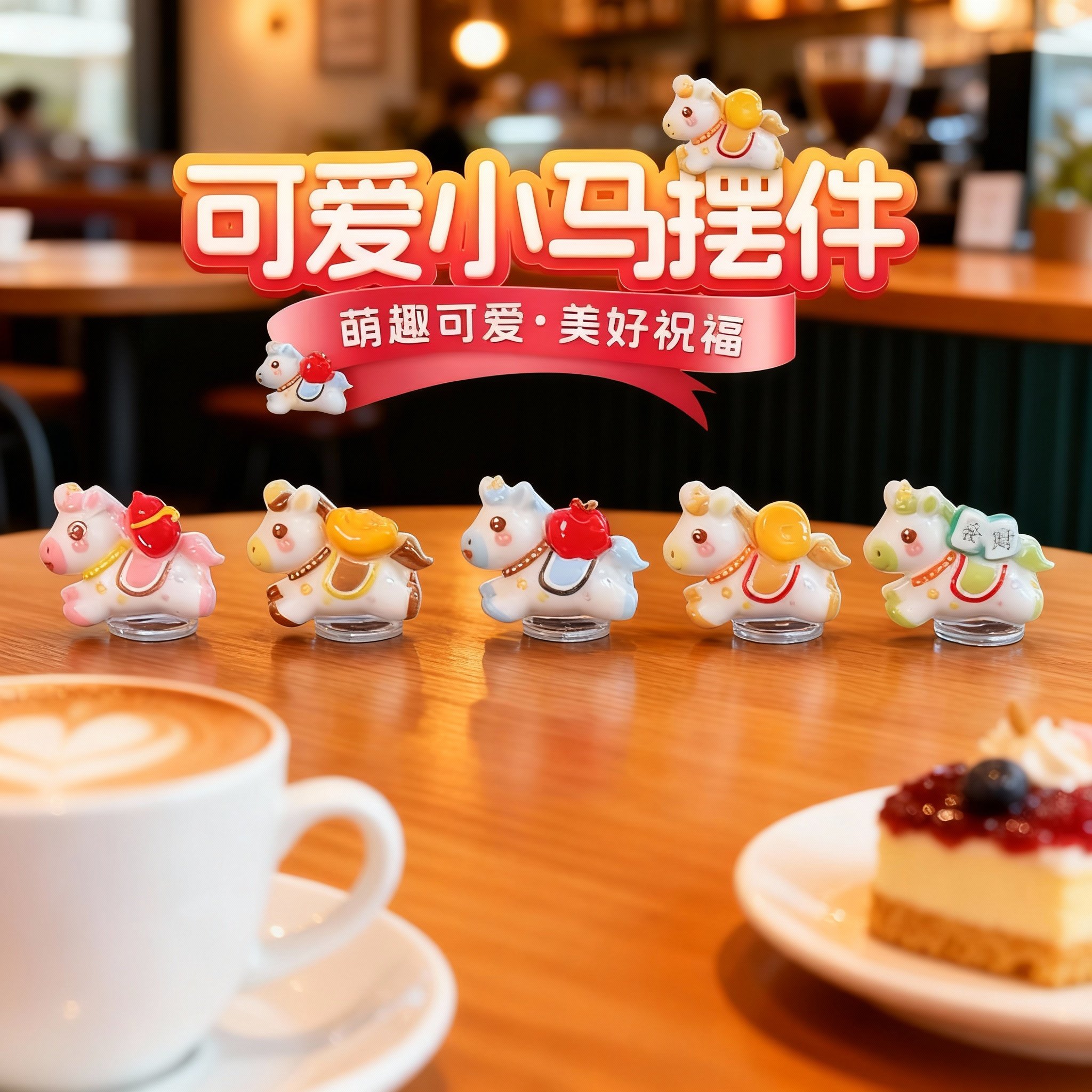 可爱小马摆件车载桌面3D模型萌趣创意装饰品软萌配饰,淘宝优惠券,粉丝福利购,淘宝优惠卷